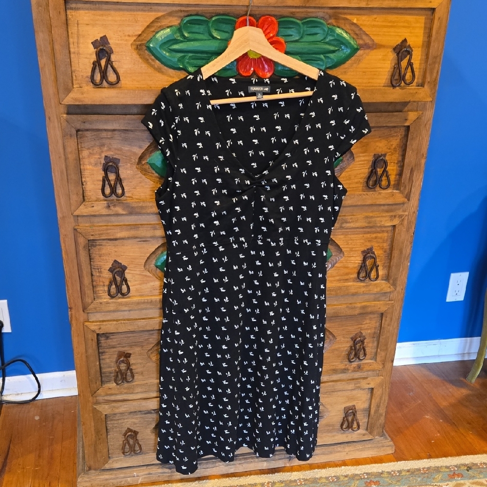 Toad&Co Black and White Midi Dress